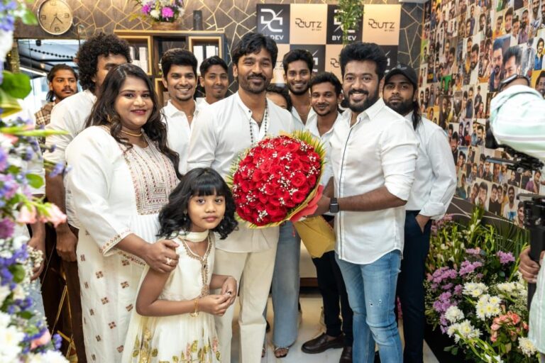 DCutz By Dev” சலூனை திறந்து வைத்த முன்னணி நடிகர் தனுஷ்